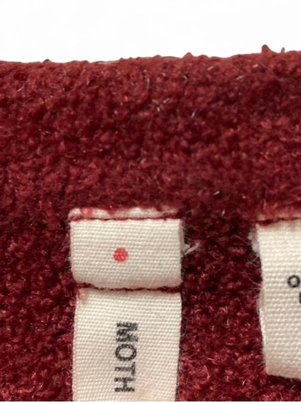 Anthropologie Wine Burgundy Tie-Front Women's Sweater - Picture 4 of 7